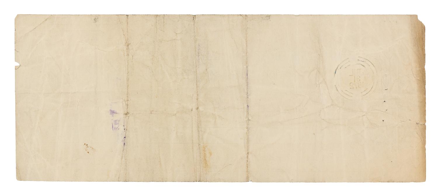 YOUNG, Brigham (1801-1877). Printed check signed ("Brigham Young"), and counter-signed by George Swan, Salt Lake City, Nevada, 31 July