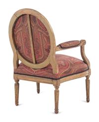 A Louis XVI Painted Fauteuil with English Upholstery