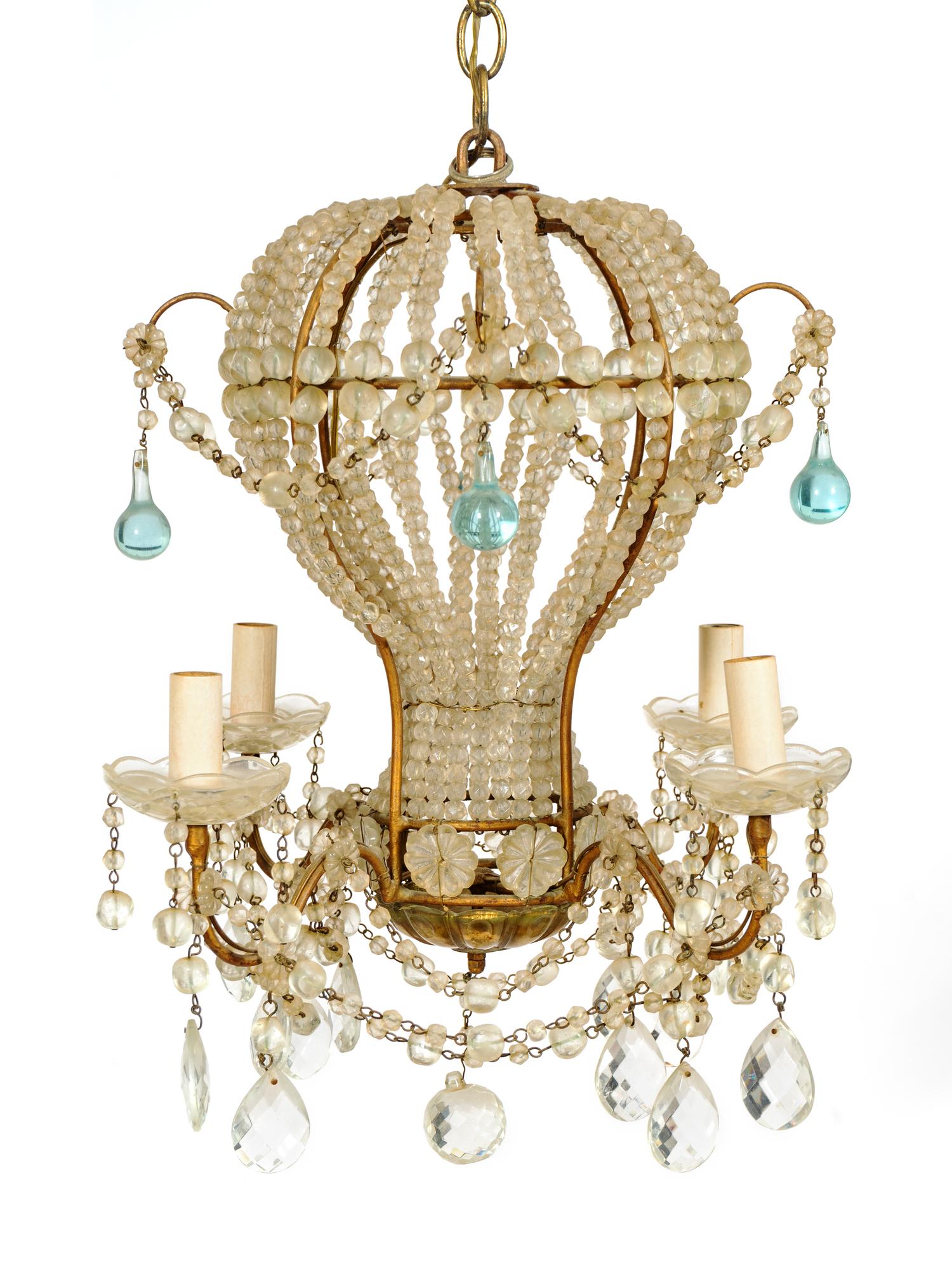 A Continental Beaded Montgolfiere Chandelier