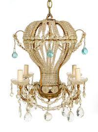 A Continental Beaded Montgolfiere Chandelier