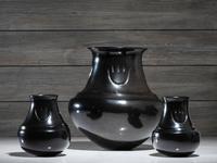 Blackware Pottery, with Bear Paws