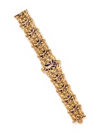 BICOLOR GOLD AND ENAMEL BRACELET