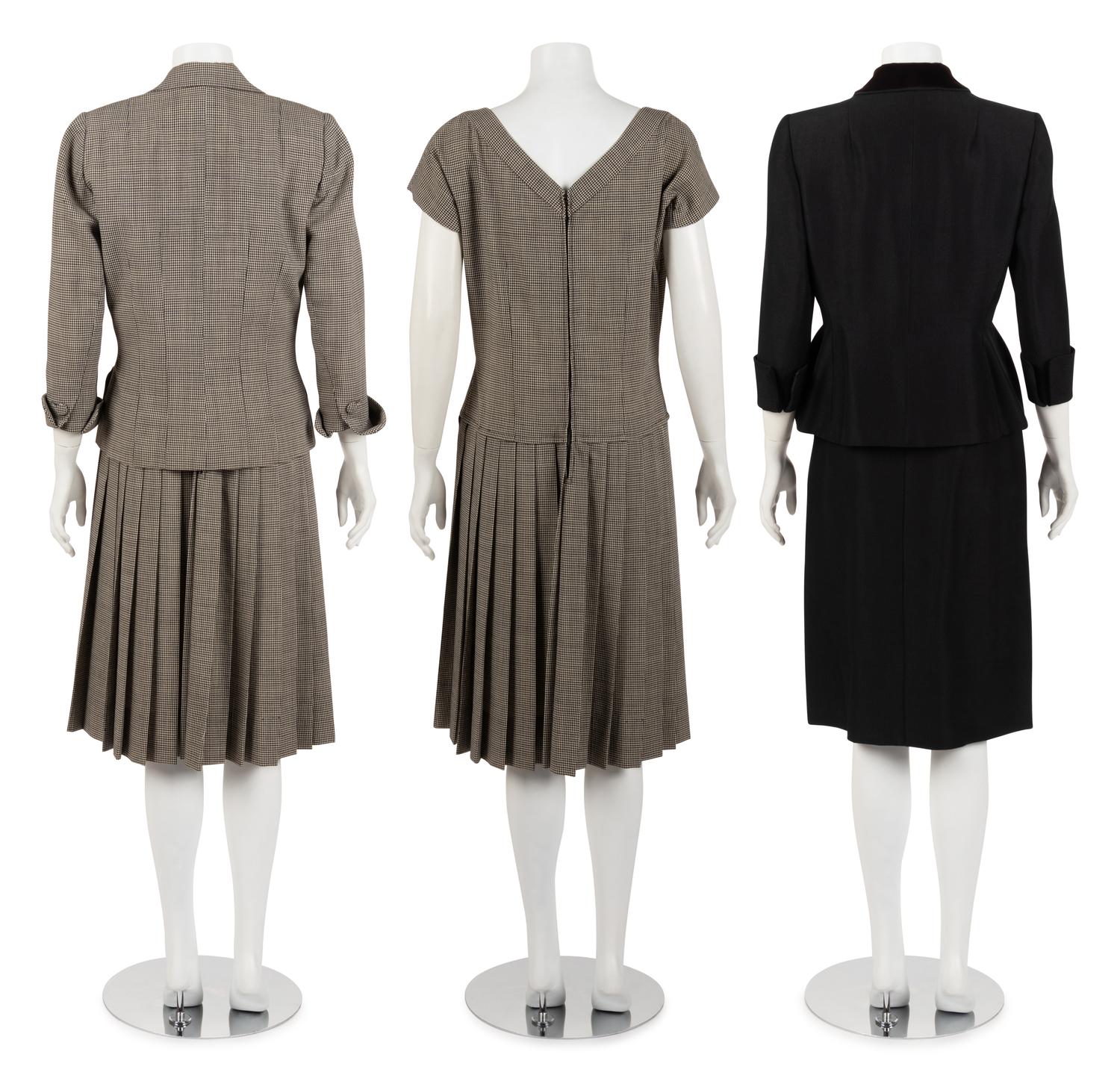 Four Vintage Ensembles: Two Dresses, One Two-Piece Skirt Suit, and One Three-Piece Ensemble, 1940s {SOLD-Post sale offer accepted}