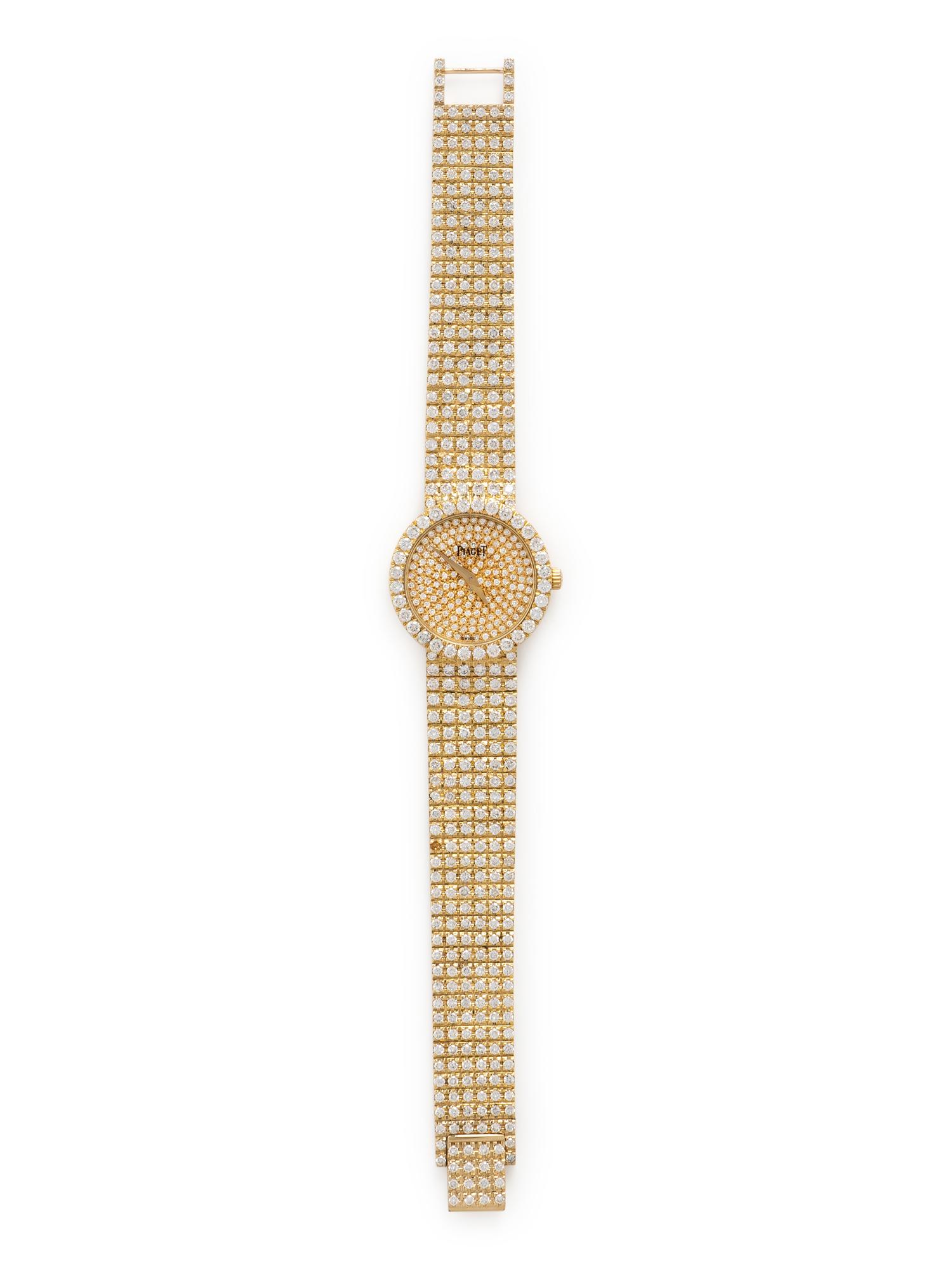 PIAGET, REF. 4354 18K YELLOW GOLD AND FACTORY DIAMOND WATCH