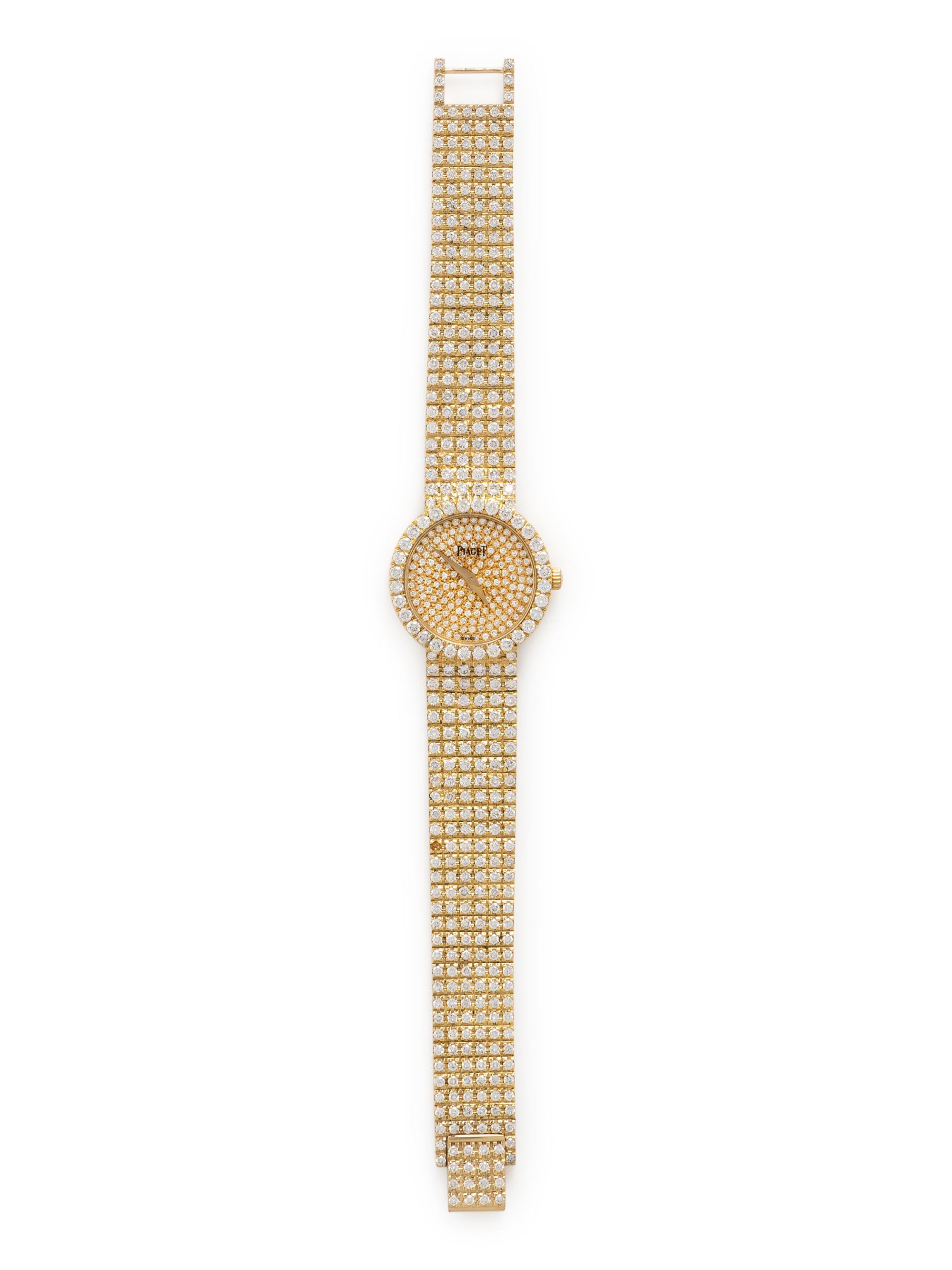 PIAGET, REF. 4354 18K YELLOW GOLD AND FACTORY DIAMOND WATCH