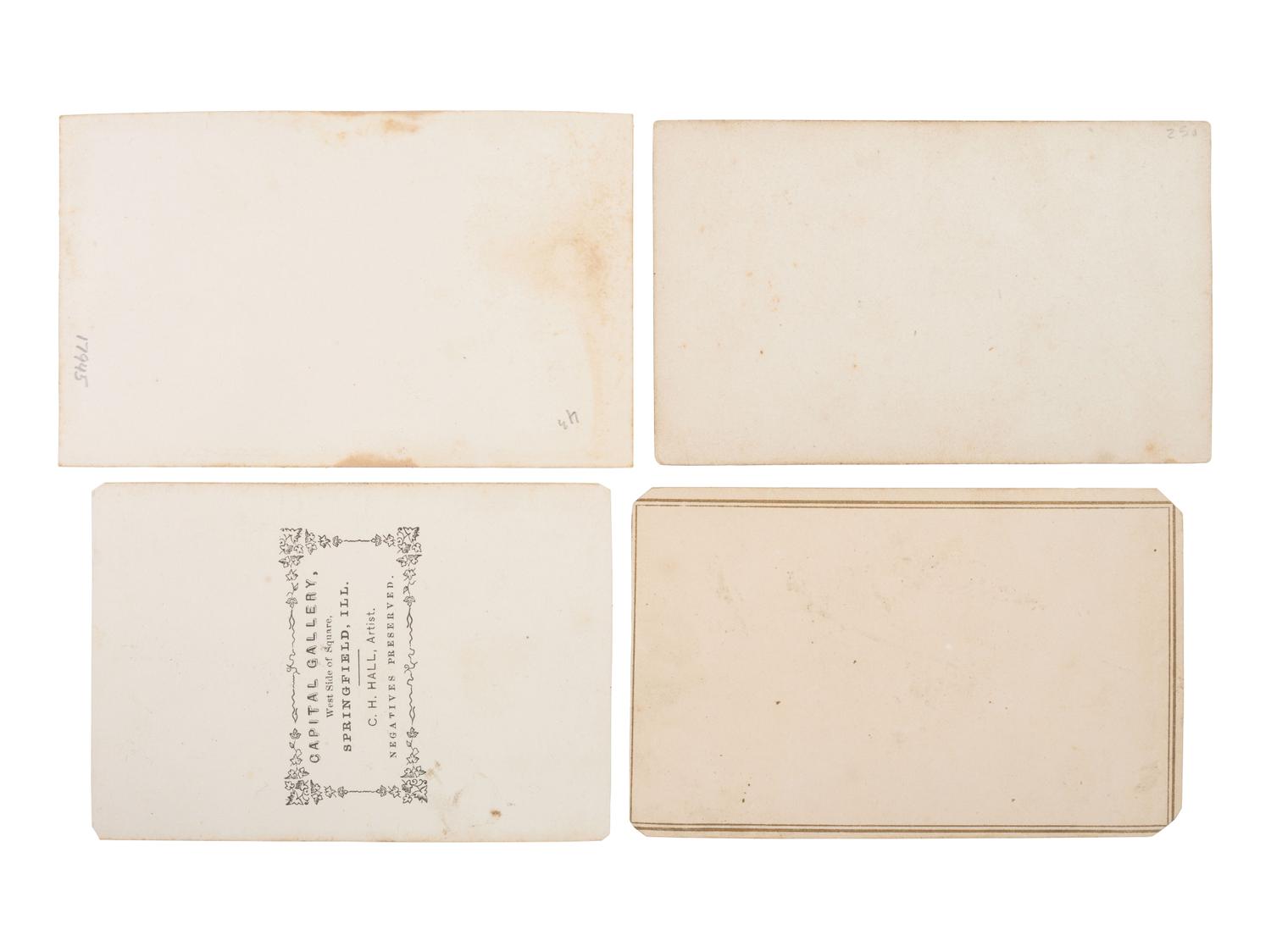 [LINCOLN, Abraham (1809-1865)]. 4 CDVs of mourners at the Lincoln home in Springfield, IL.