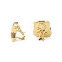ANGELA CUMMINGS, YELLOW GOLD AND MOTHER-OF-PEARL EARCLIPS