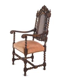 A William and Mary Style Oak Armchair