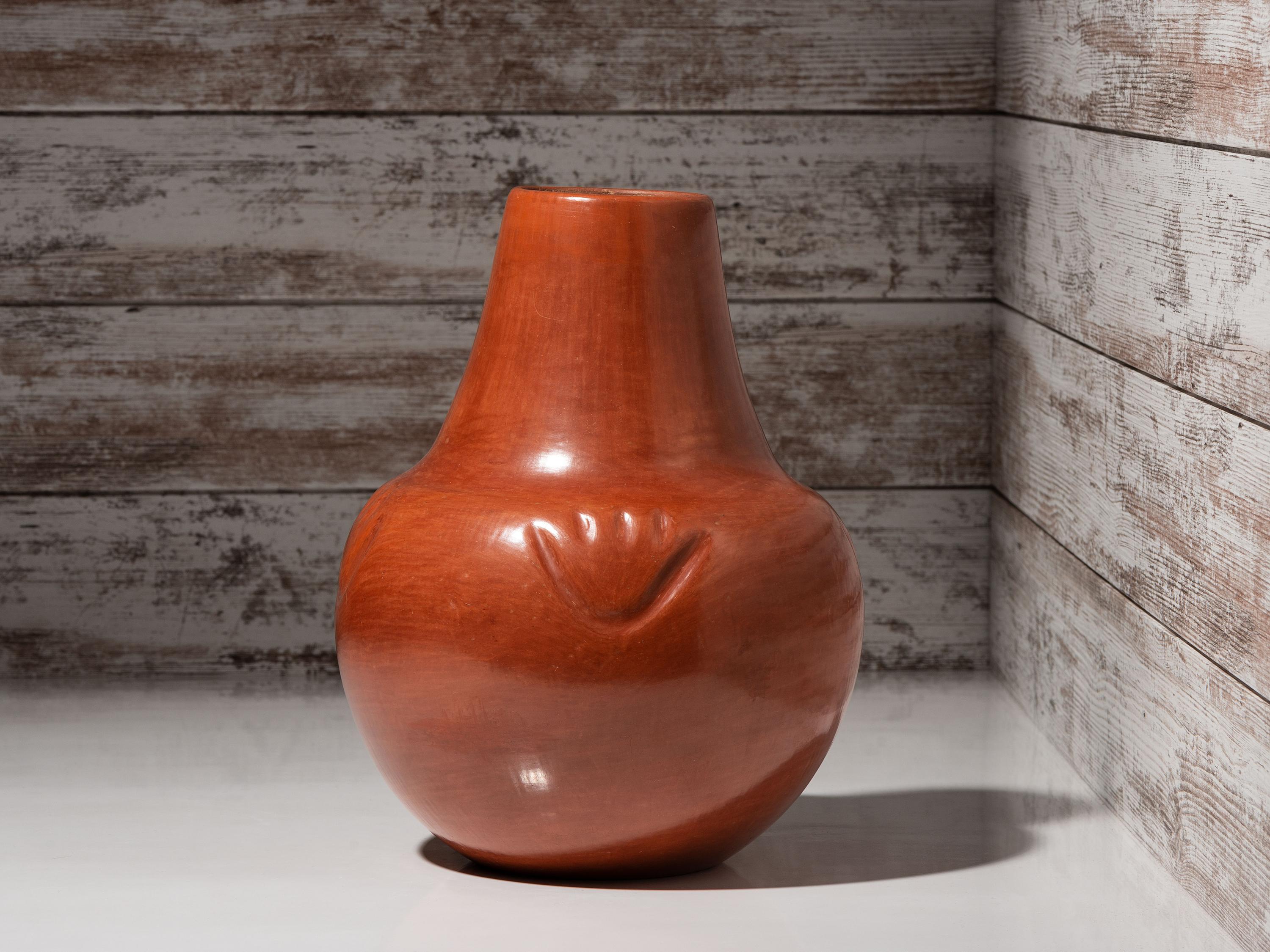 Redware Pottery Jar, Lamp Base