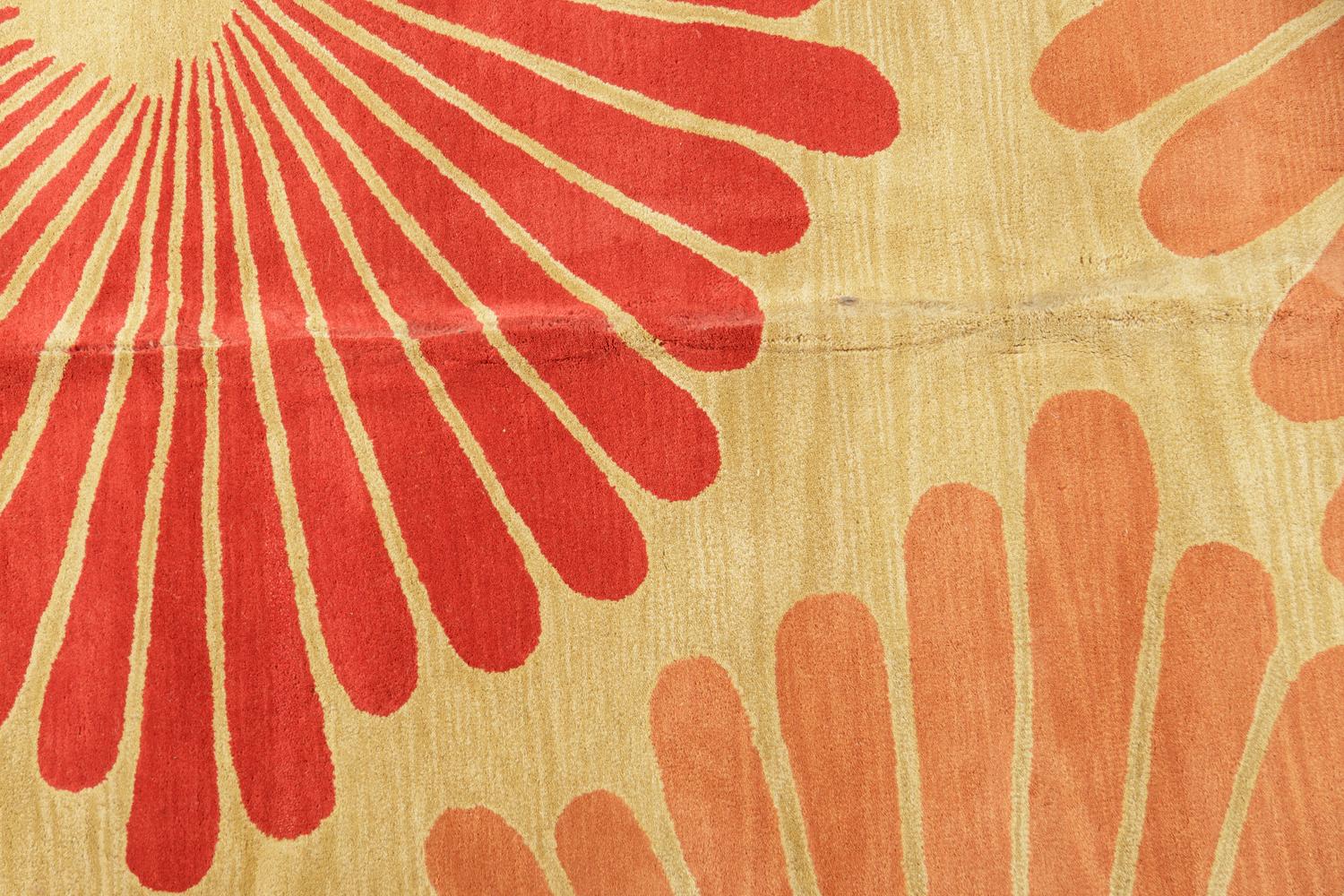 A Contemporary "Sunburst" Design Wool Rug