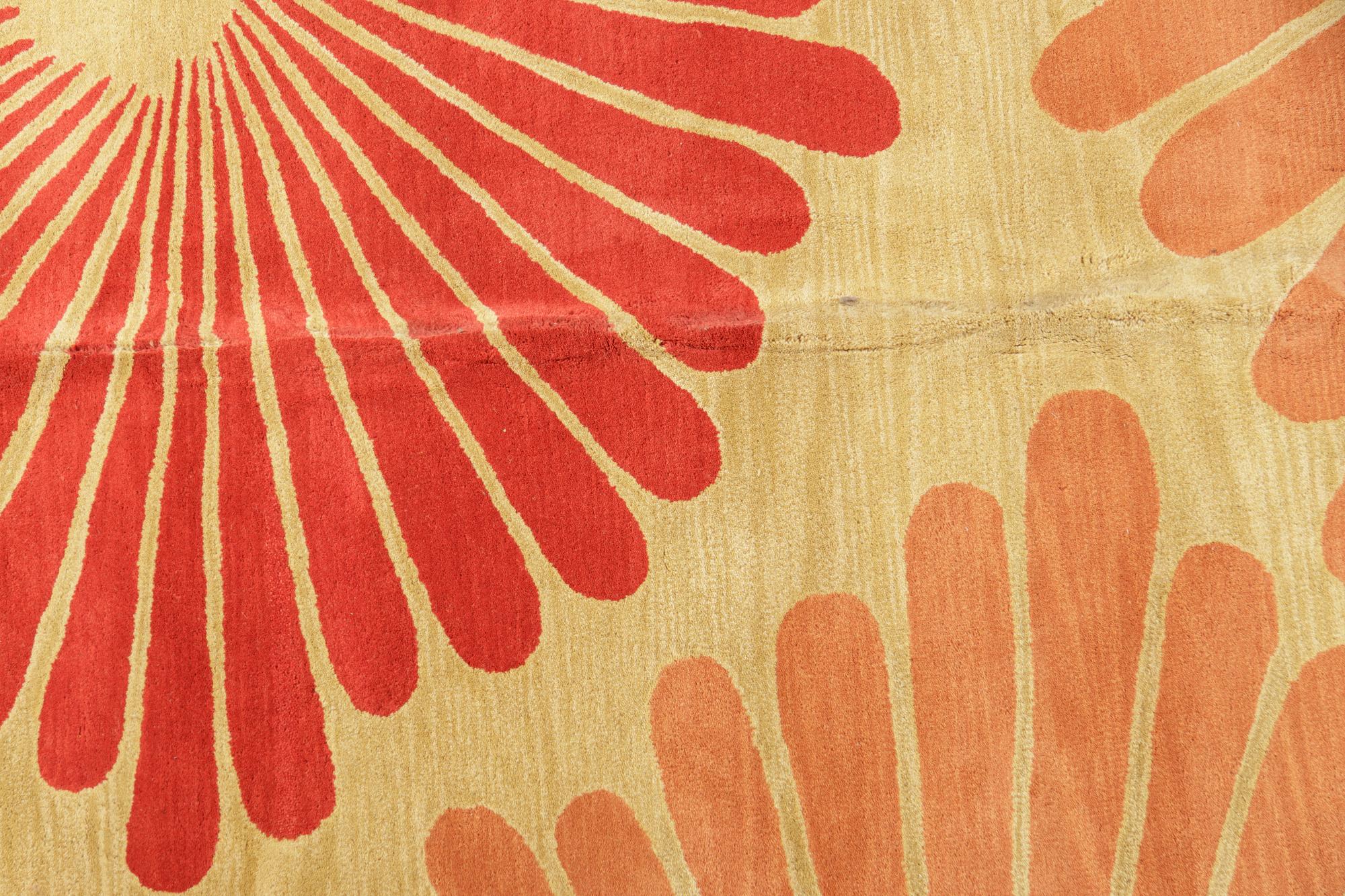 A Contemporary "Sunburst" Design Wool Rug