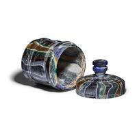 A Roman Marbled Cast Glass Pyxis