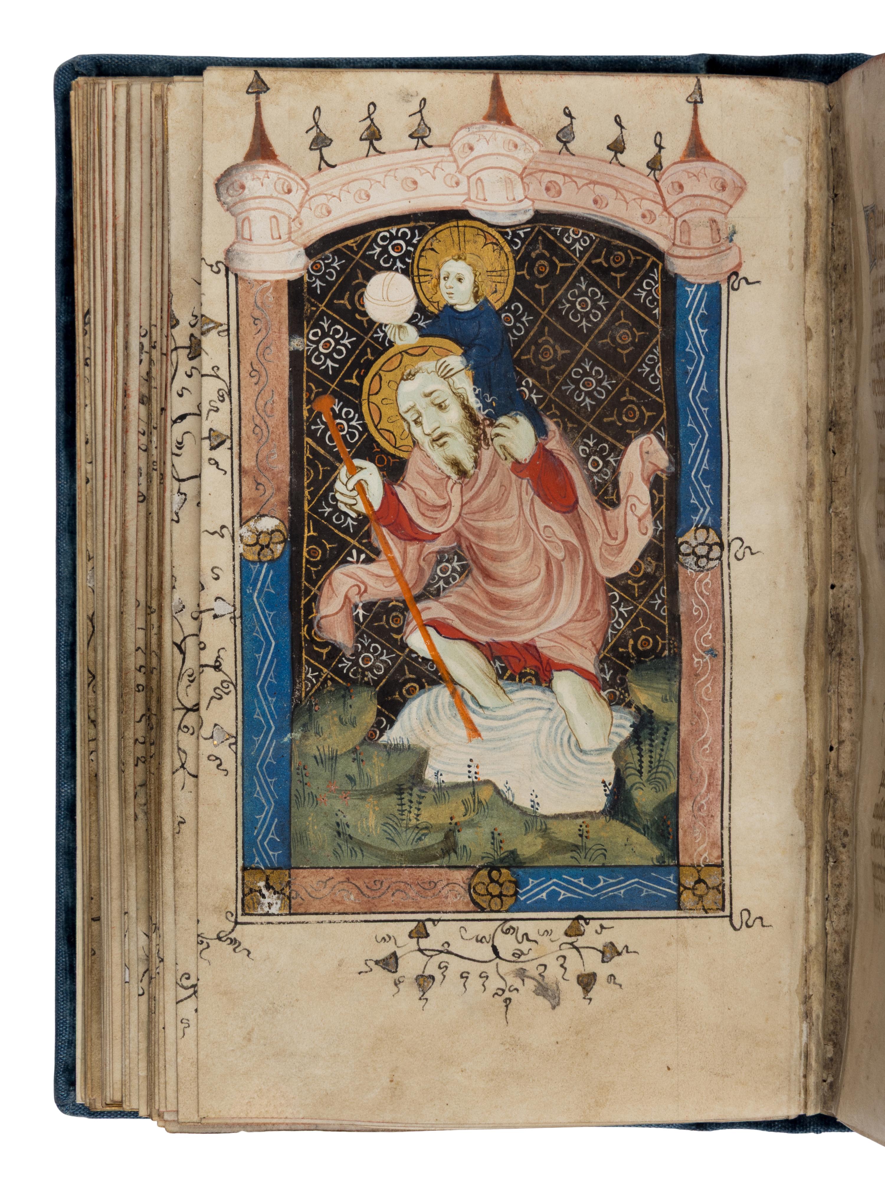 PINK CANOPIES GROUP (Bruges, active c. 1390-1400) with ENGLISH ILLUMINATOR Book of Hours, in Latin, illuminated manuscript on parchment [Southern Netherlands, Bruges ?, c. 1390–1400 and England c. 1400]