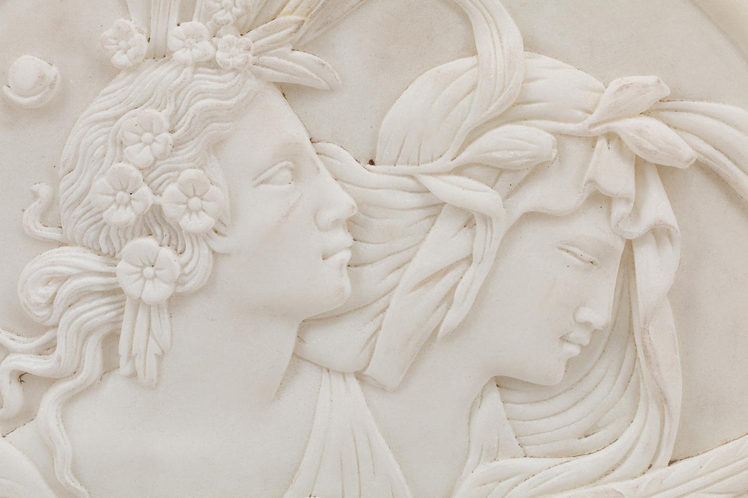 A Pair of Italian Iron Mounted Marble Plaques