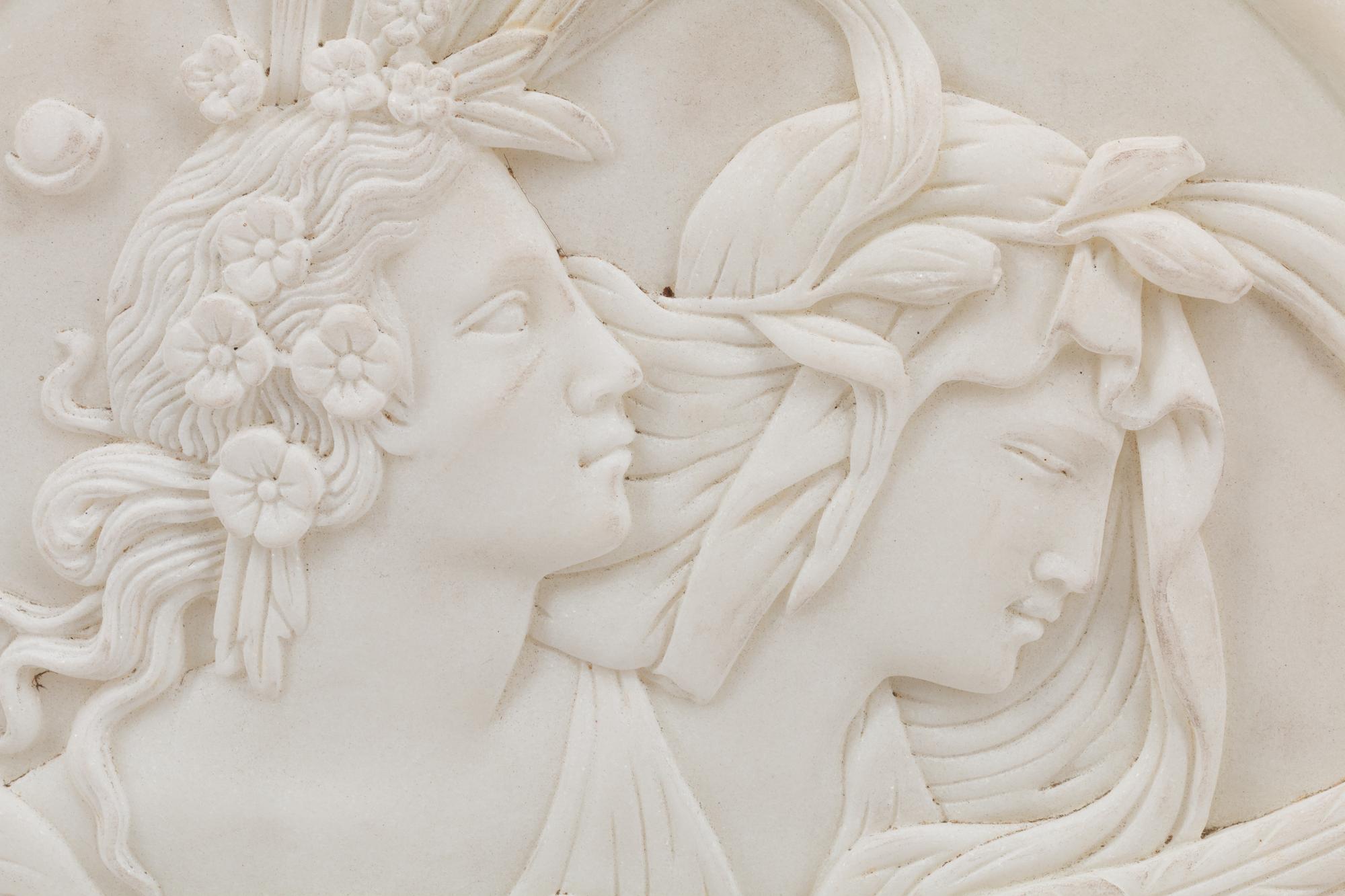 A Pair of Italian Iron Mounted Marble Plaques
