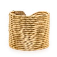 Woven Gold and Black Diamond Cuff Bracelet