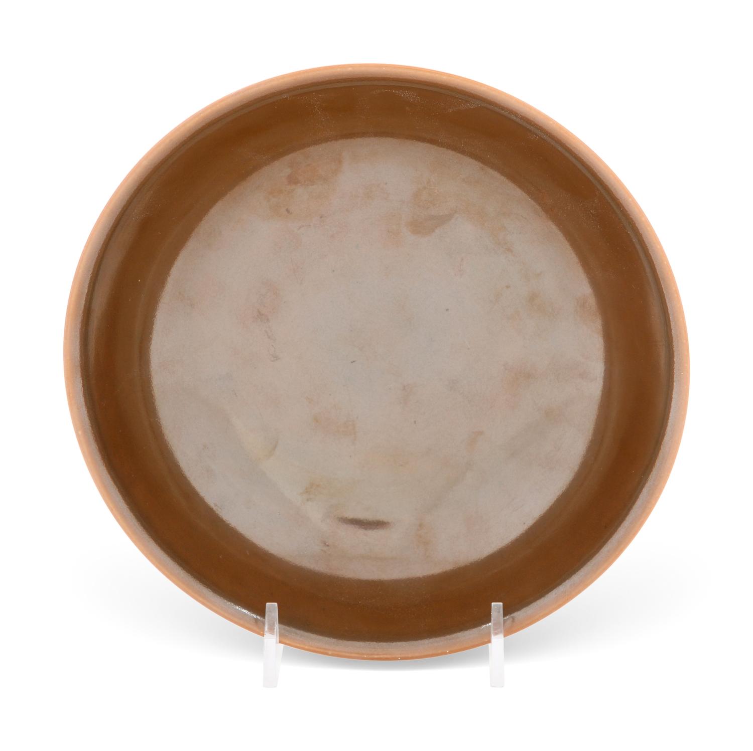 A Café-Au-Lait Glazed Porcelain Shallow Bowl