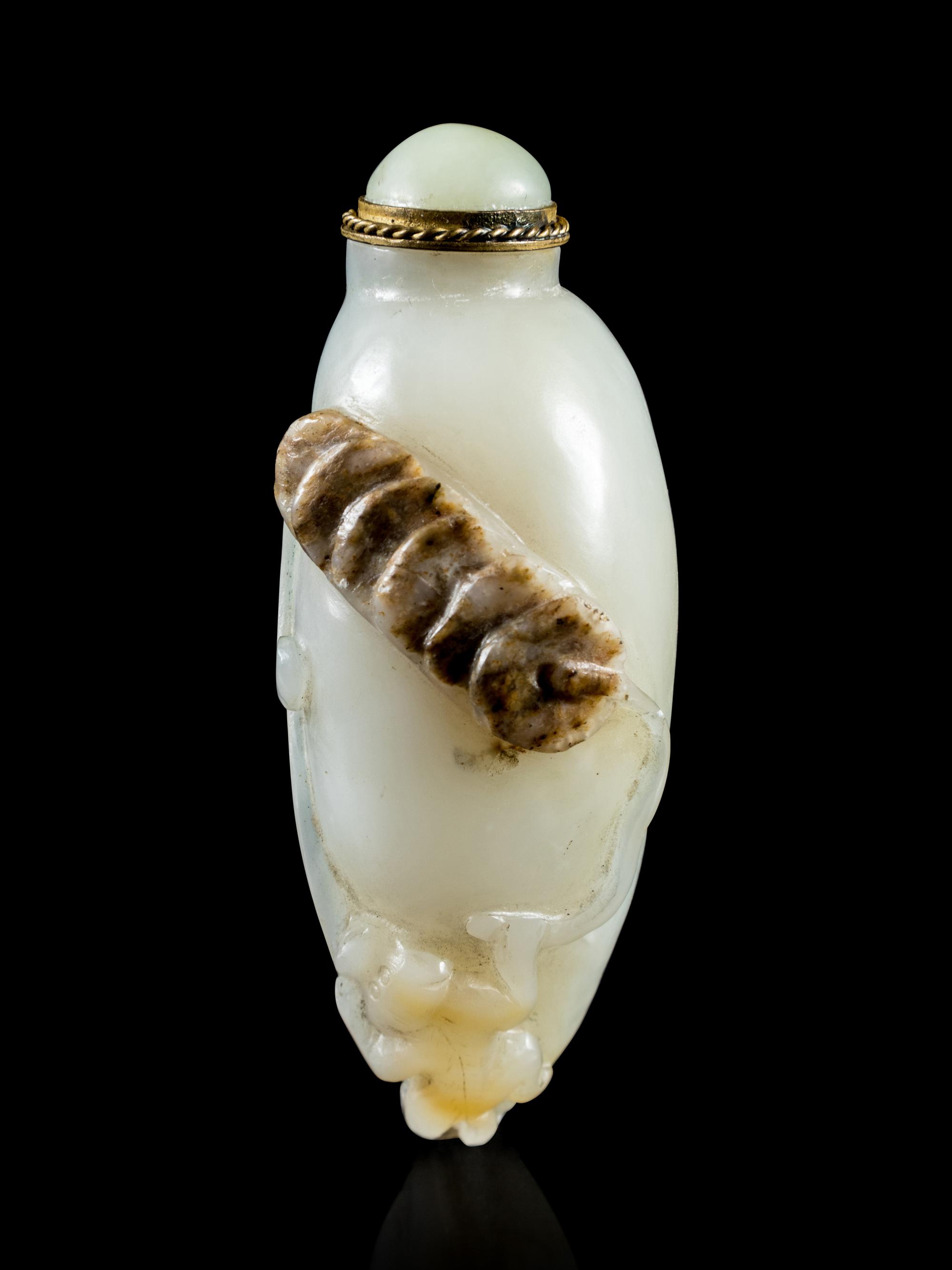A Chinese Pale Celadon Jade Snuff Bottle