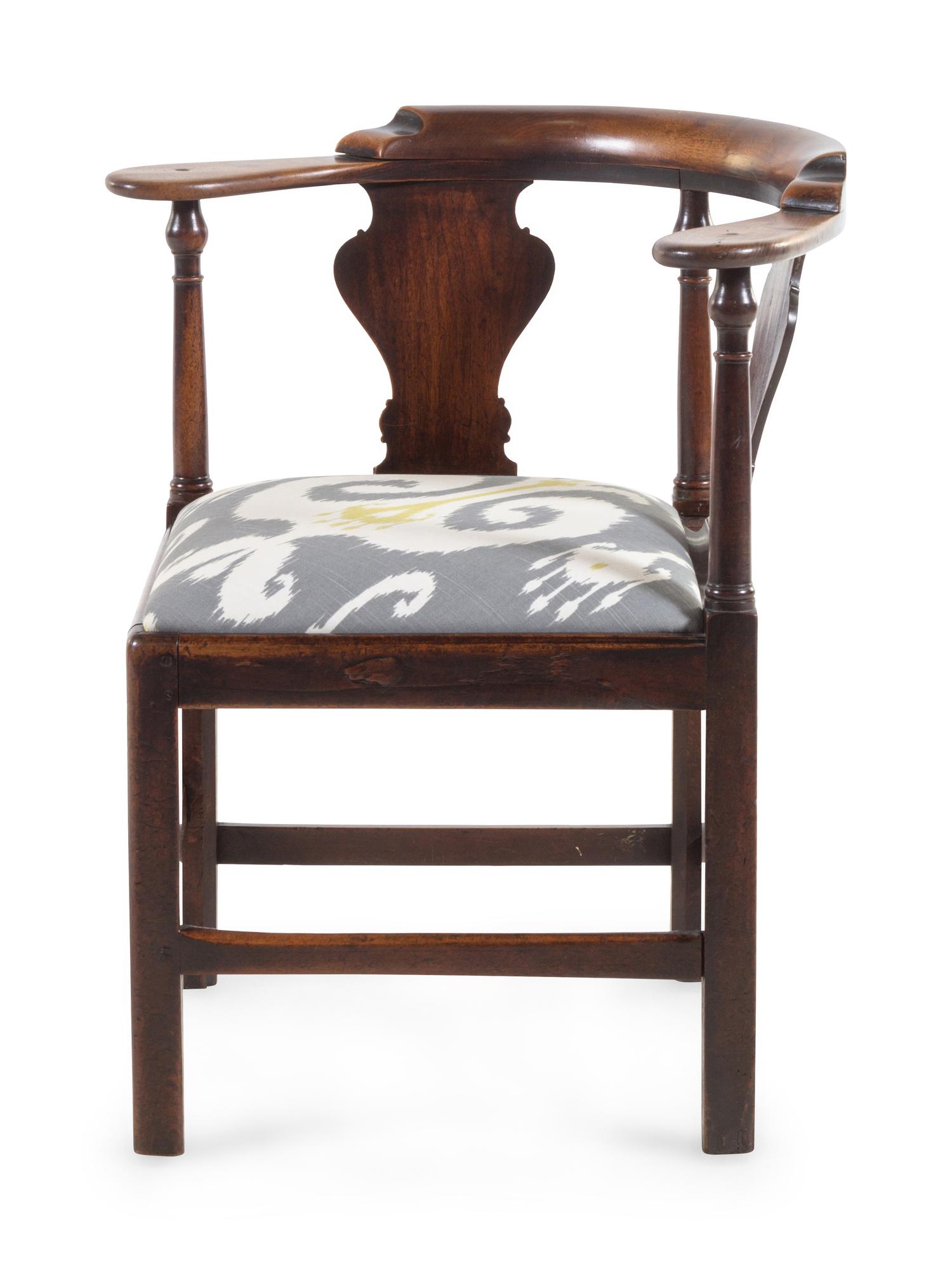 A George III Mahogany Corner Chair