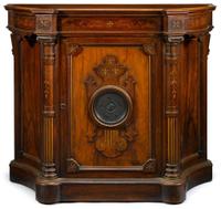 Renaissance Revival mahogany and mixed wood cabinet mid to late 19th century