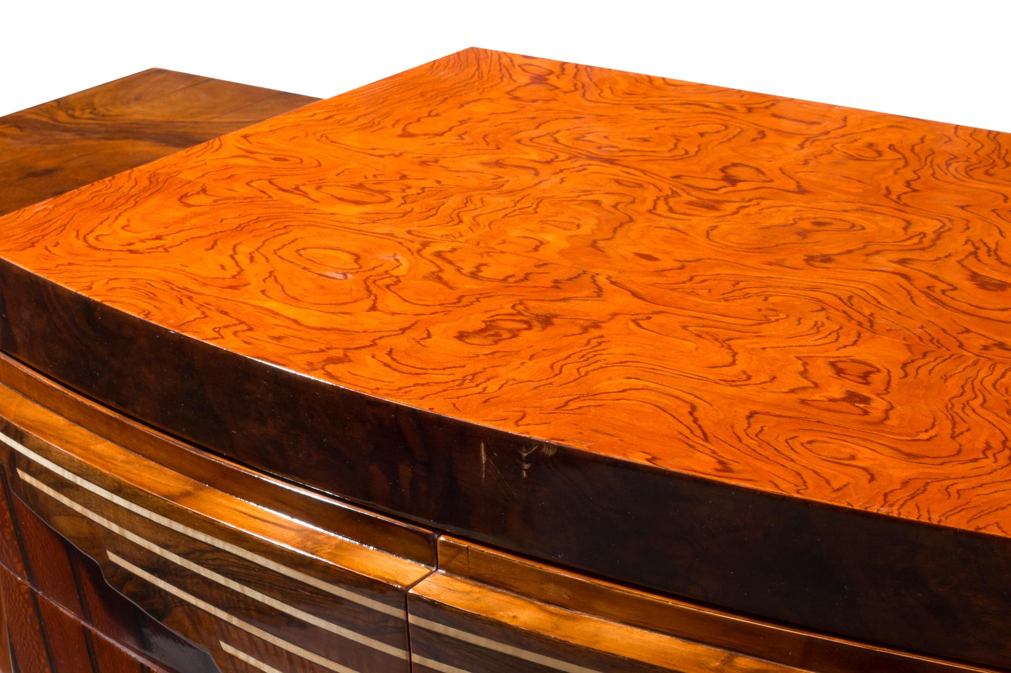 An Art Deco Style Various Woods Inlaid Side Cabinet