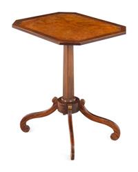 A Regency Rosewood and Burl Walnut Tea Table