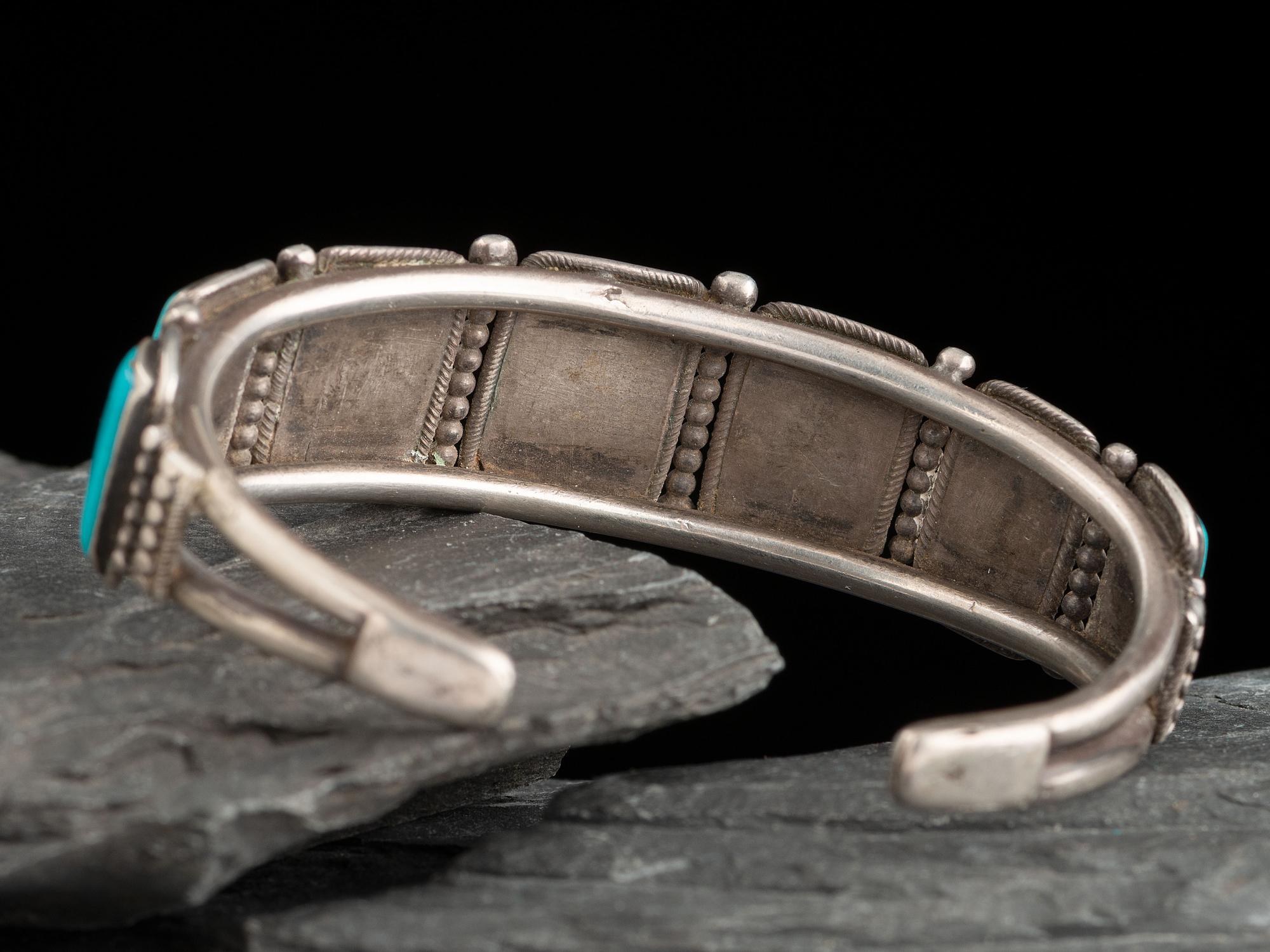 Navajo Silver and Turquoise Cuff Bracelet