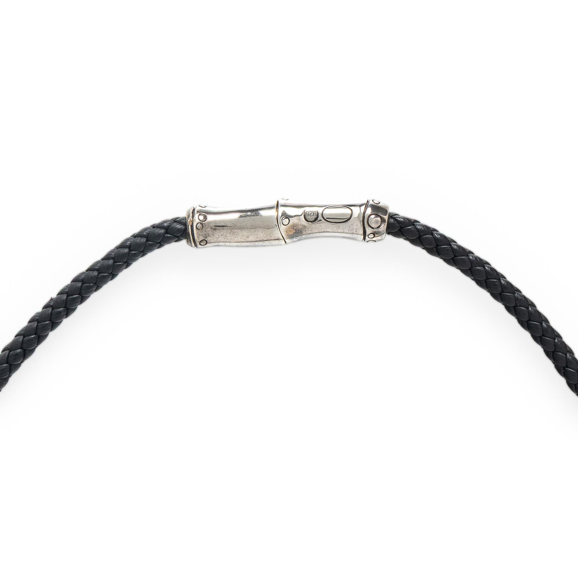 John Hardy, Leather and Sterling Silver Necklace