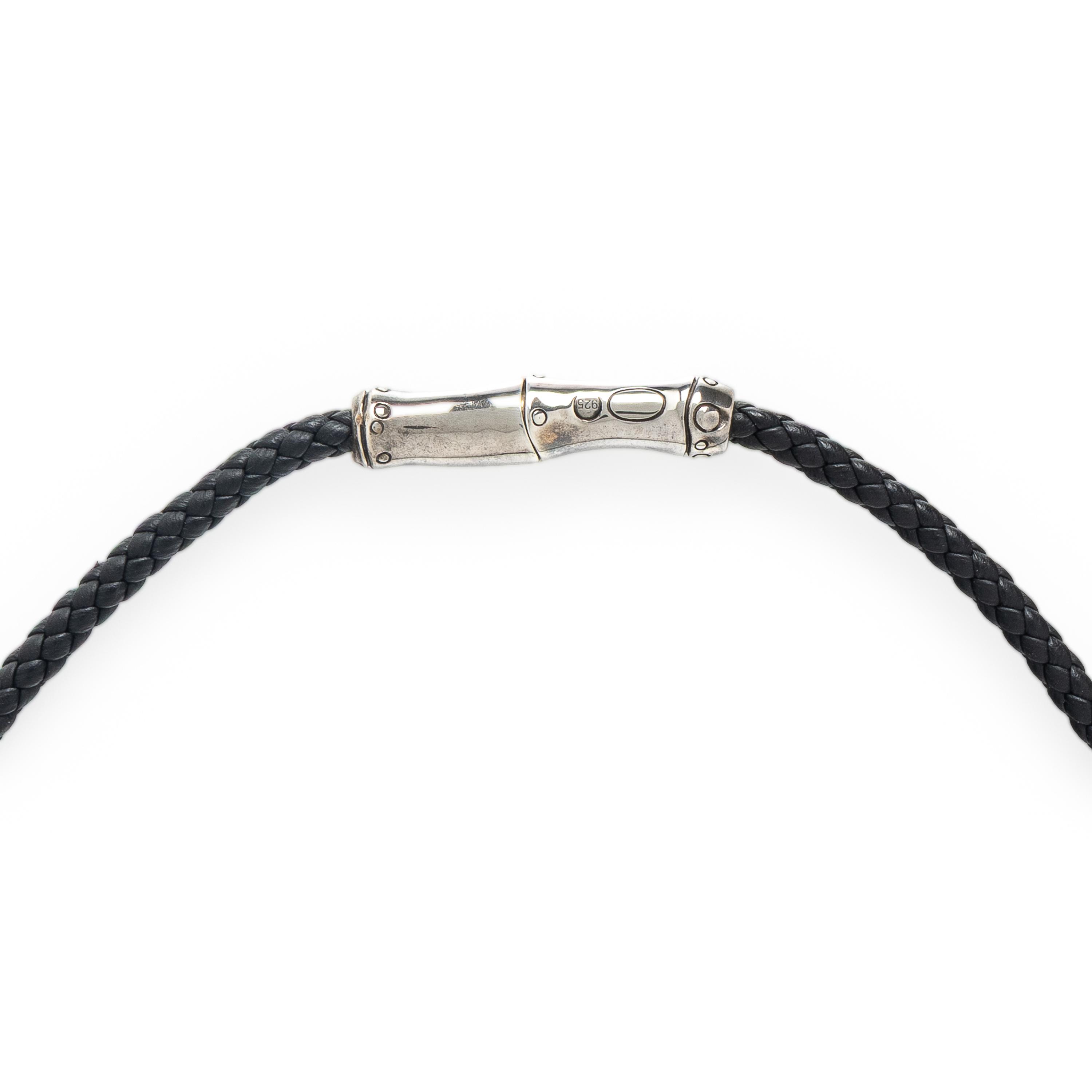 John Hardy, Leather and Sterling Silver Necklace