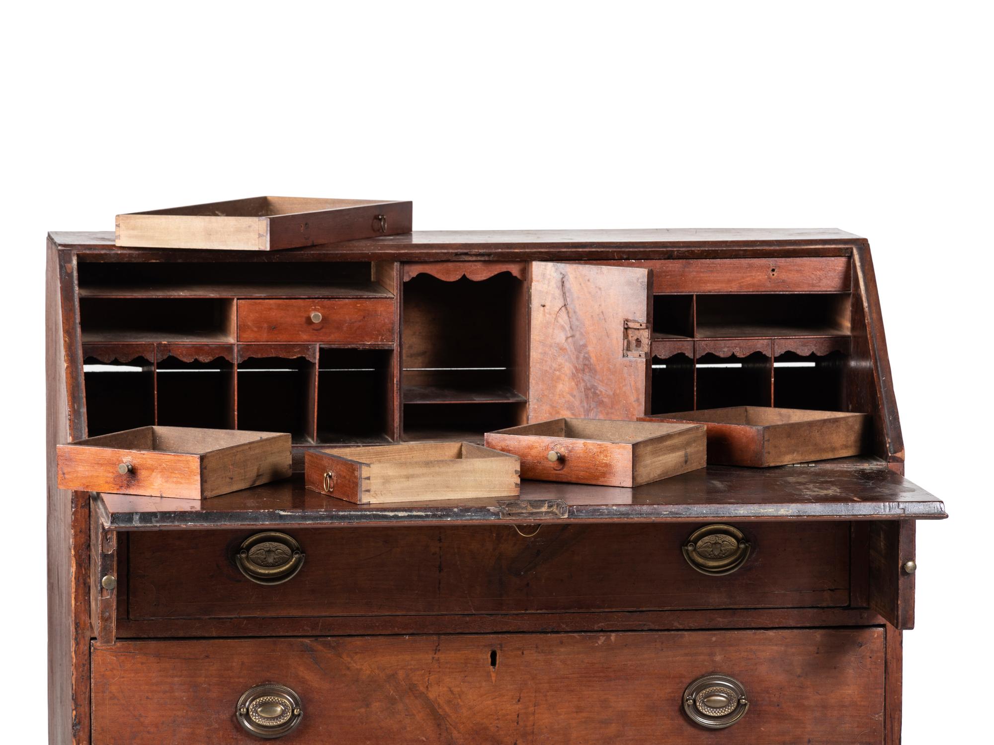 A Federal Figured Walnut Slant-Front Desk