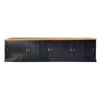 A Painted Eight Door Shop Counter 153" W x 24.5" D x 37.5" H — Italy, Circa 1910