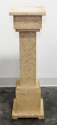 A Marble Veneered Pedestal Height 34 1/2 inches.