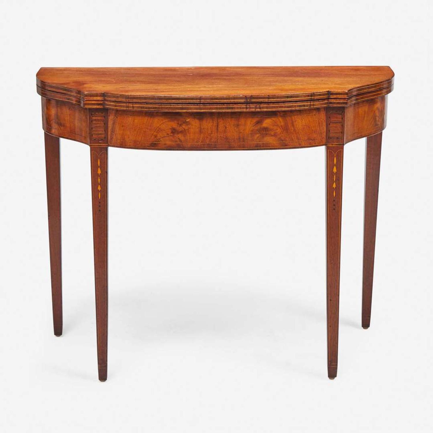 A Federal inlaid mahogany card table New England, possibly Portsmouth, NH, circa 1800