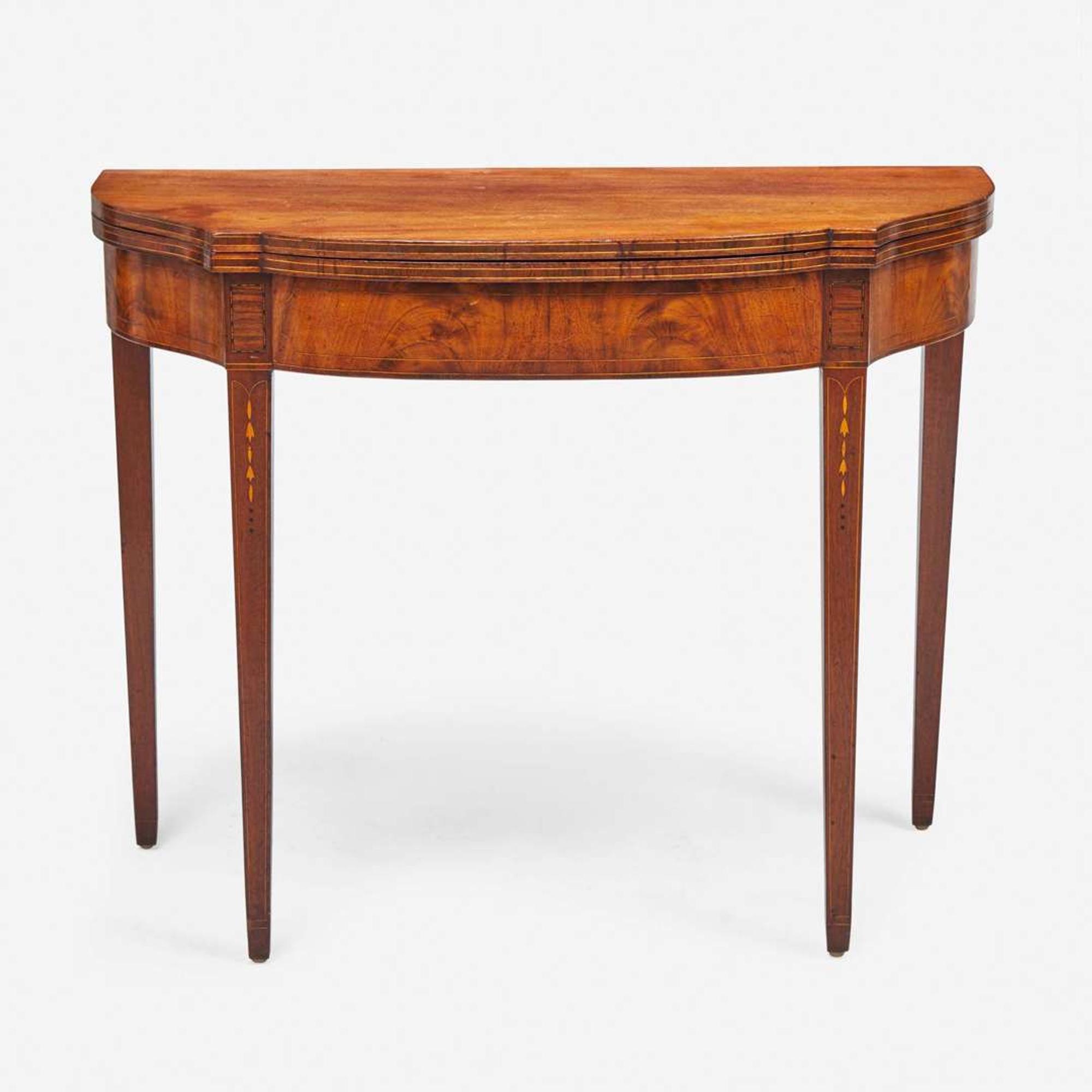 A Federal inlaid mahogany card table New England, possibly Portsmouth, NH, circa 1800