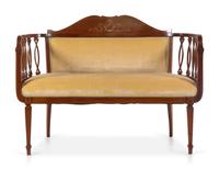 An Edwardian Style Mahogany Settee