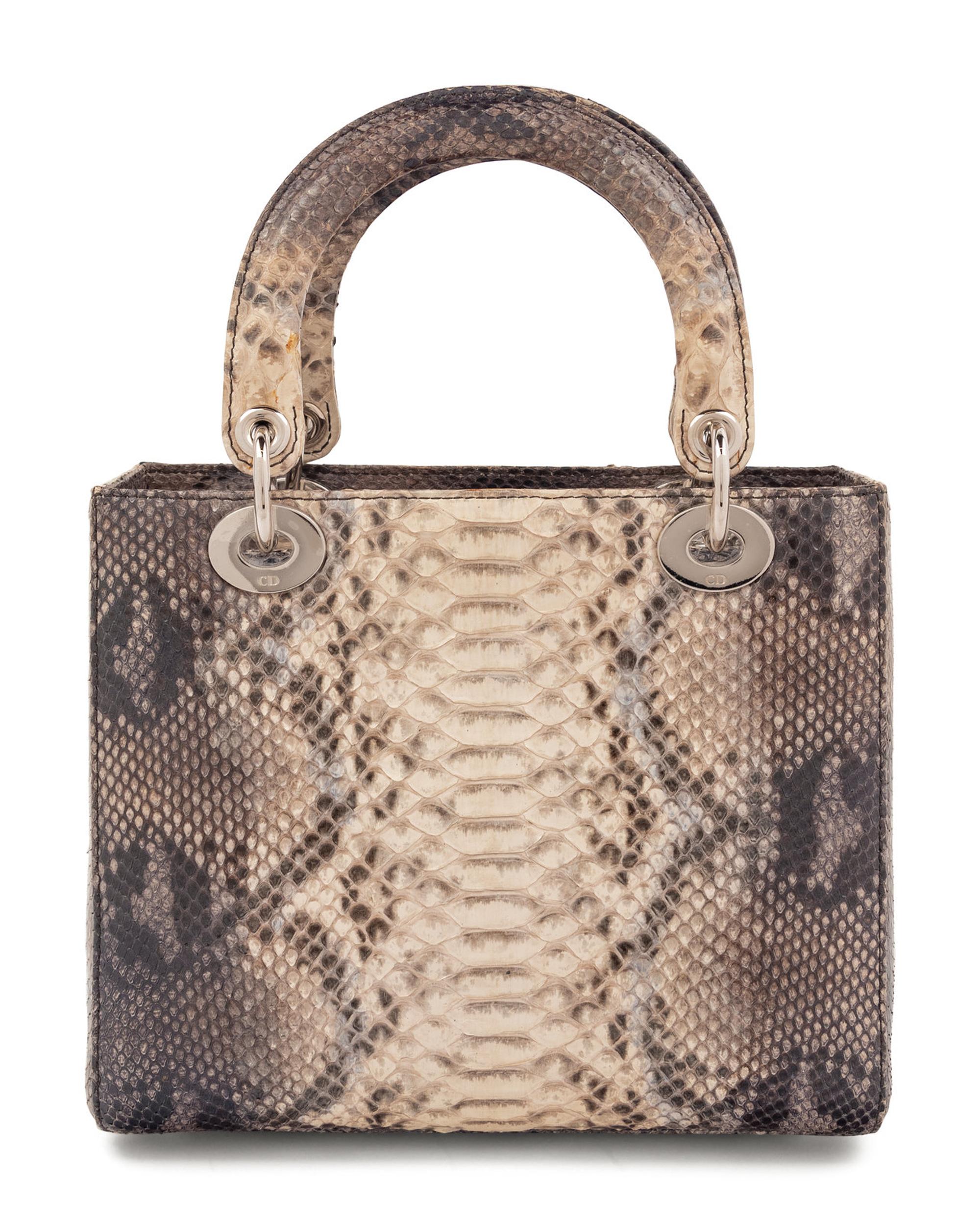 Christian Dior Gray Python Small Lady Dior Bag, 2009