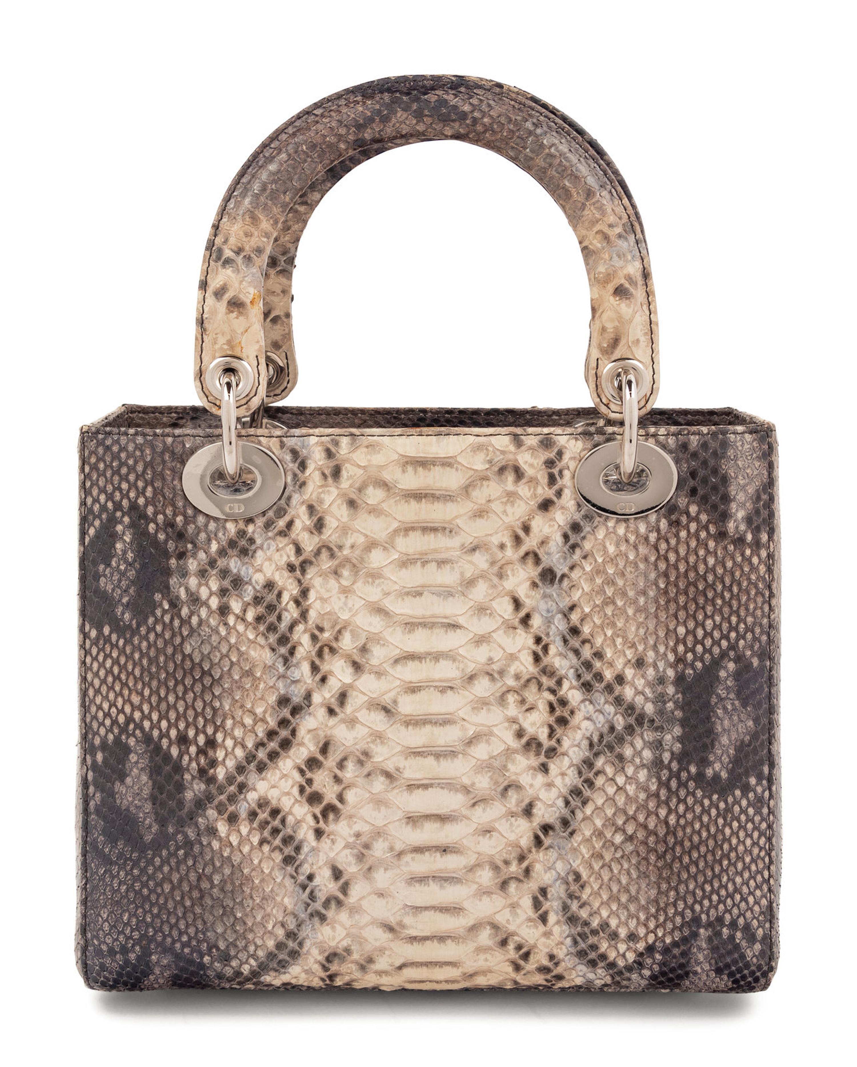 Christian Dior Gray Python Small Lady Dior Bag, 2009