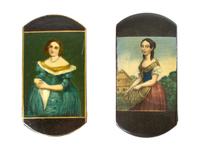 Two Victorian Lacquered Spectacle Cases, Height of taller 5 1/2 inches.