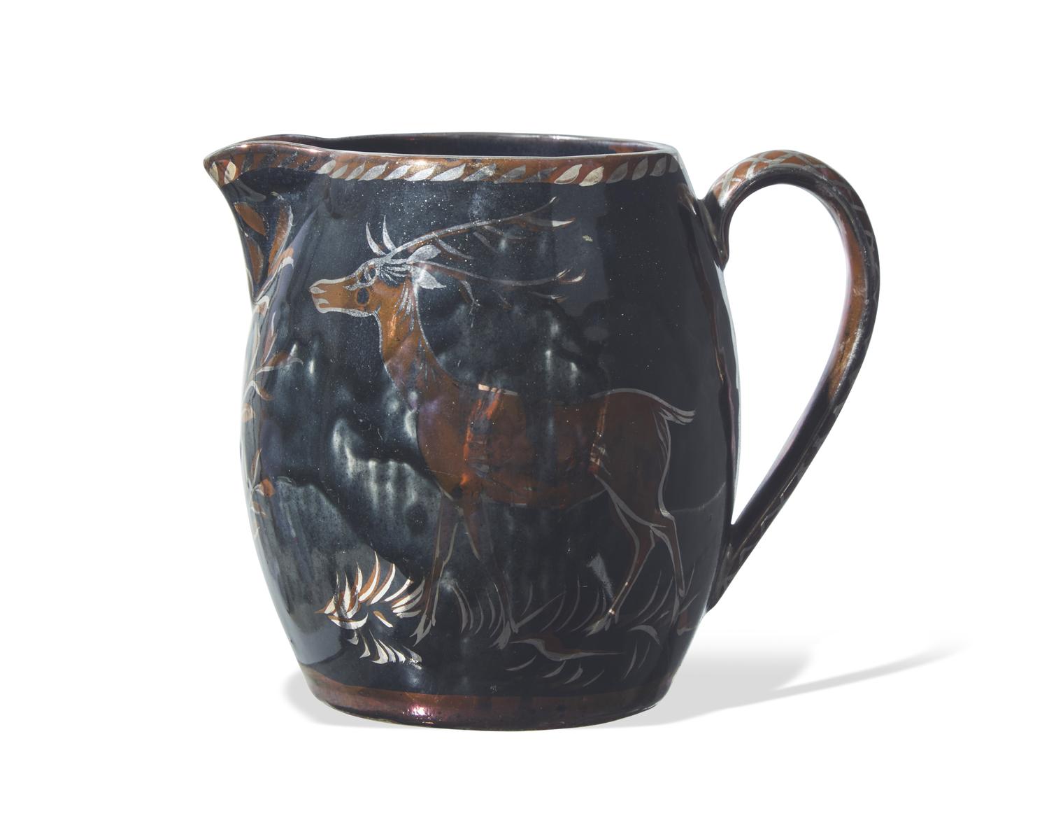 A Wedgwood Silver Lustre Decorated Ceramic Pitcher