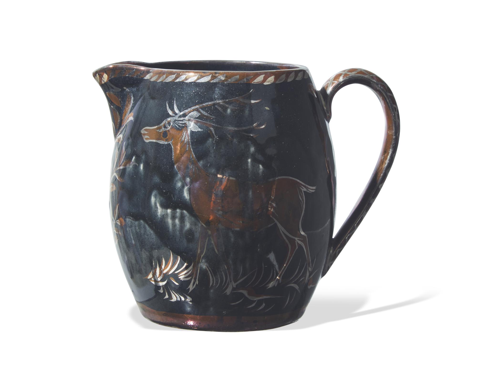 A Wedgwood Silver Lustre Decorated Ceramic Pitcher