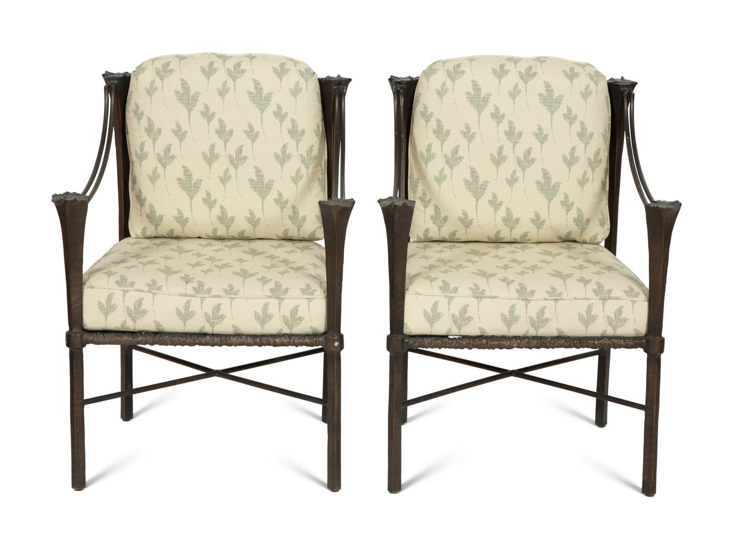 A Suite of Michael Taylor Arcadia Patinated Aluminum Outdoor Dining Furniture