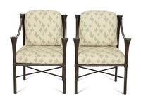 A Suite of Michael Taylor Arcadia Patinated Aluminum Outdoor Dining Furniture