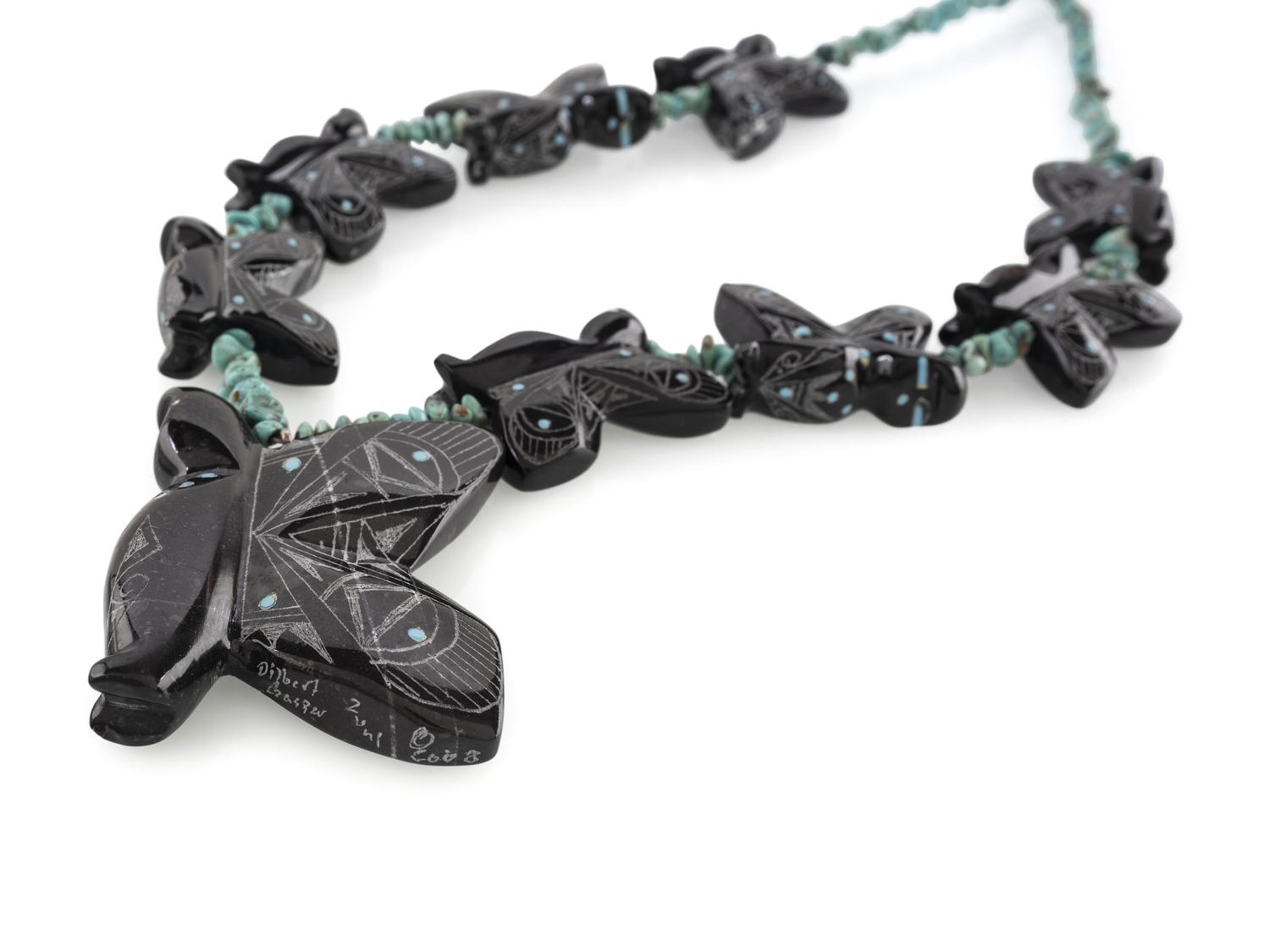 Single-strand Carved Butterfly Necklace