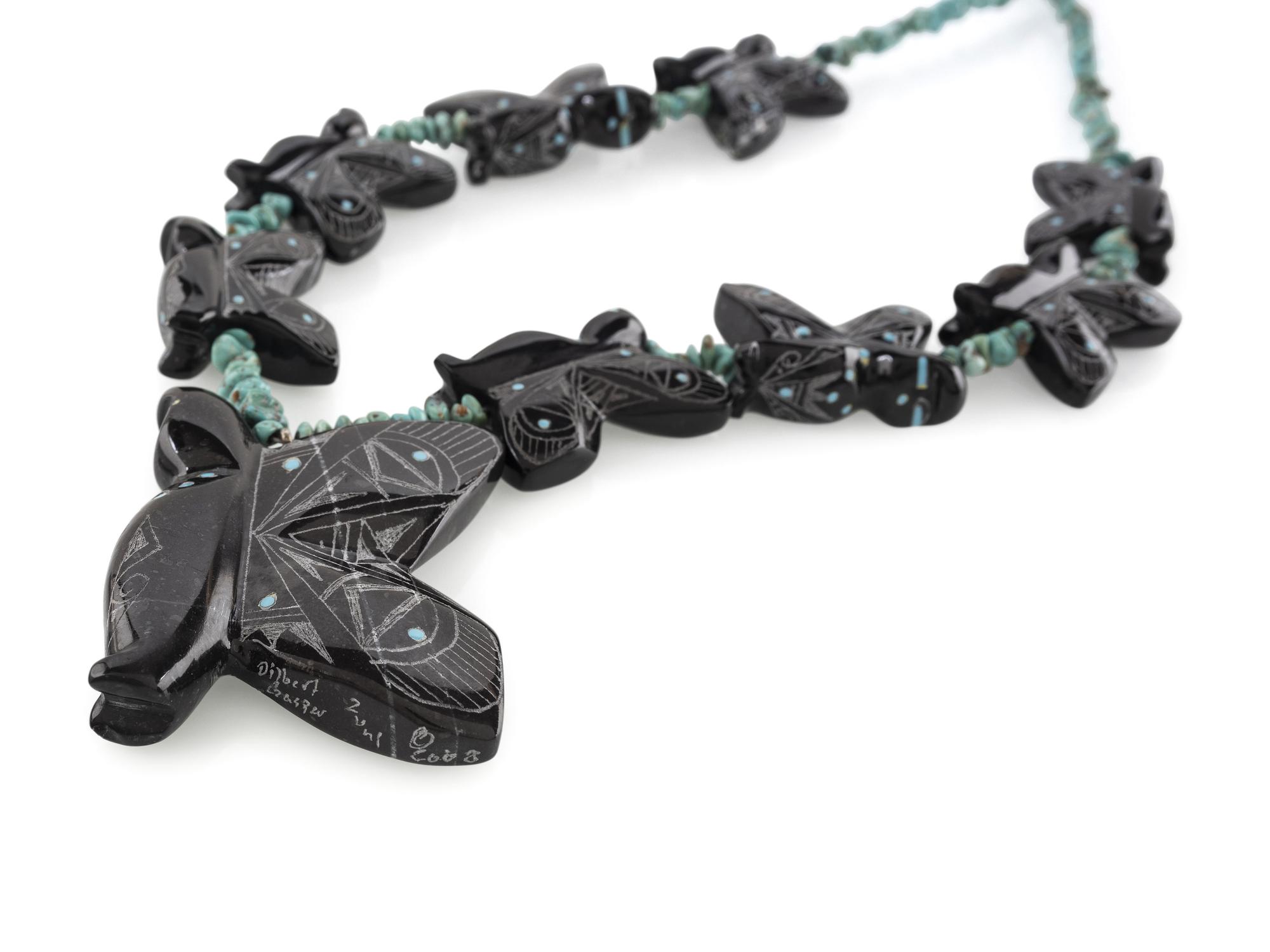 Single-strand Carved Butterfly Necklace