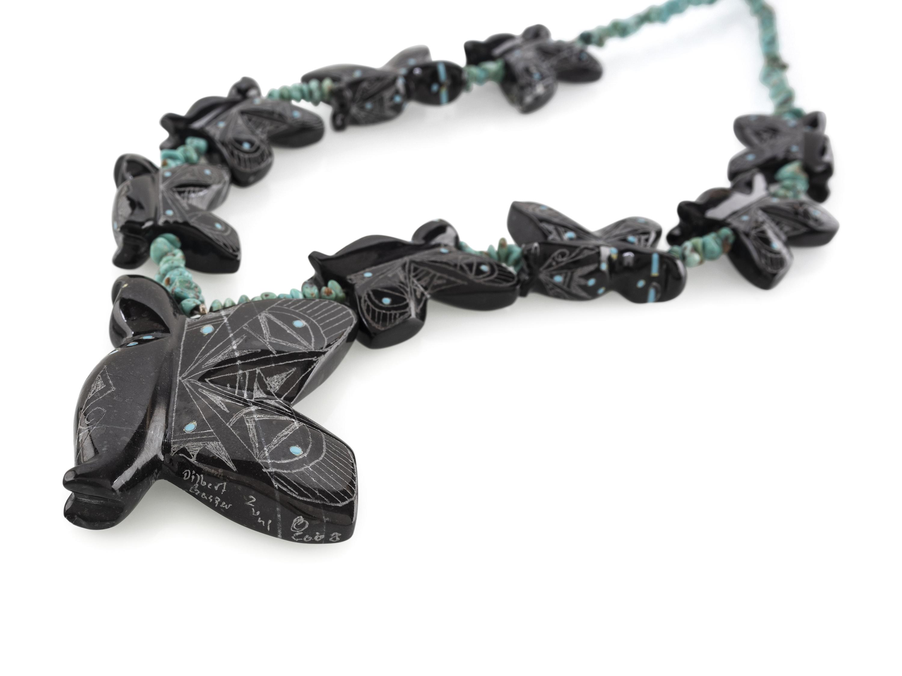 Single-strand Carved Butterfly Necklace