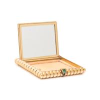 YELLOW GOLD, DIAMOND AND EMERALD COMPACT