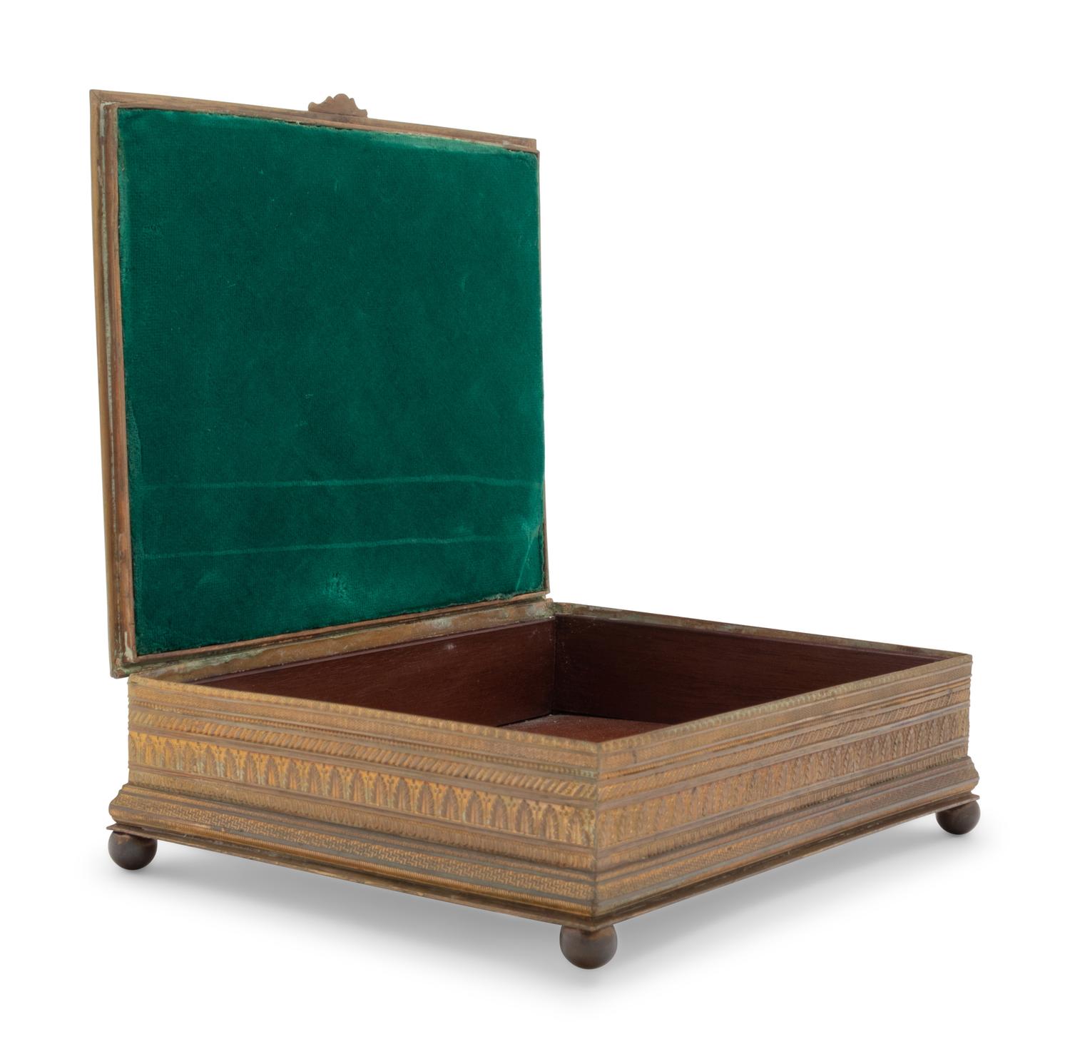 A French Gilt Bronze and Malachite-Inset Box
