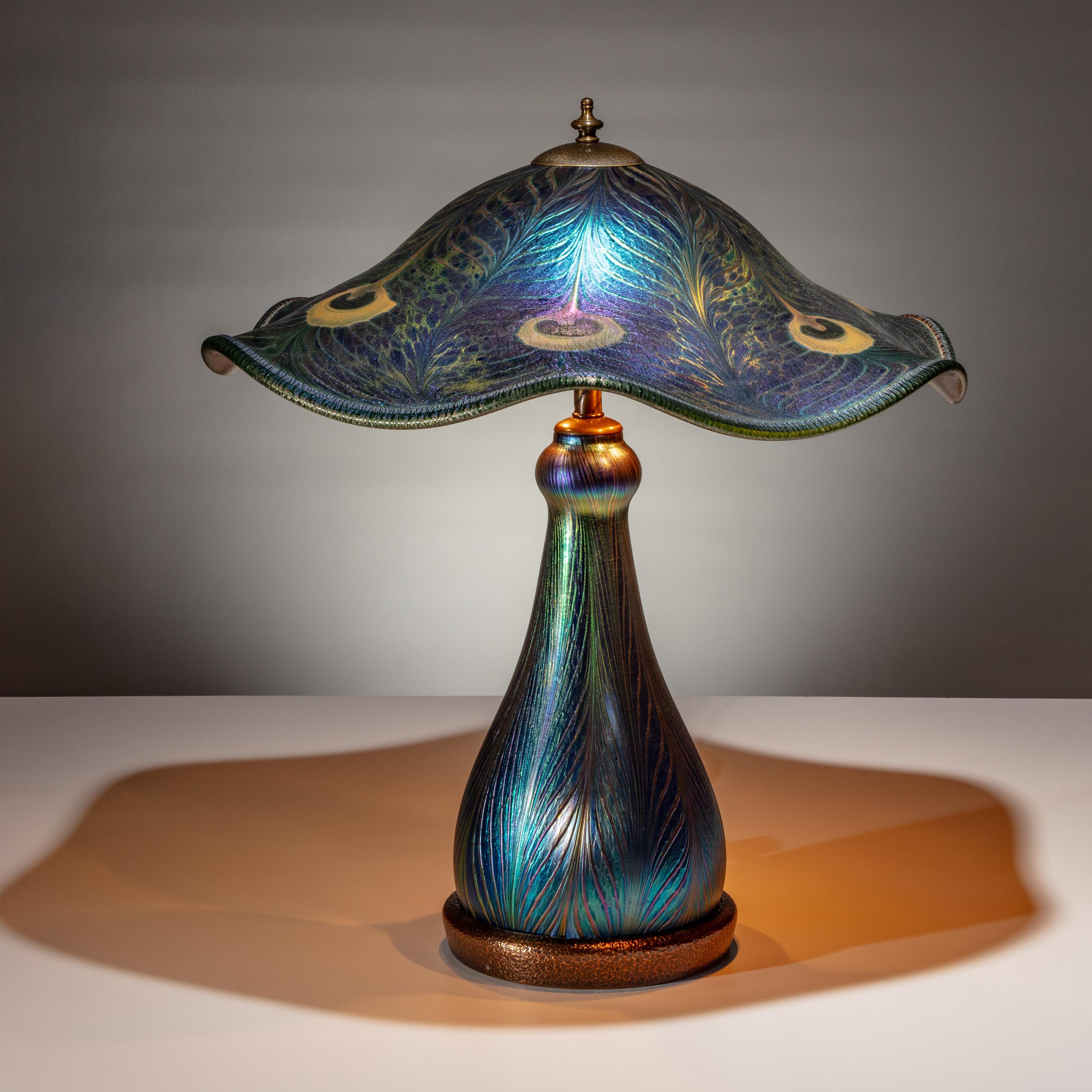 Charles Lotton (American, 1935–2021) — Large Peacock Feather Lamp, 2002