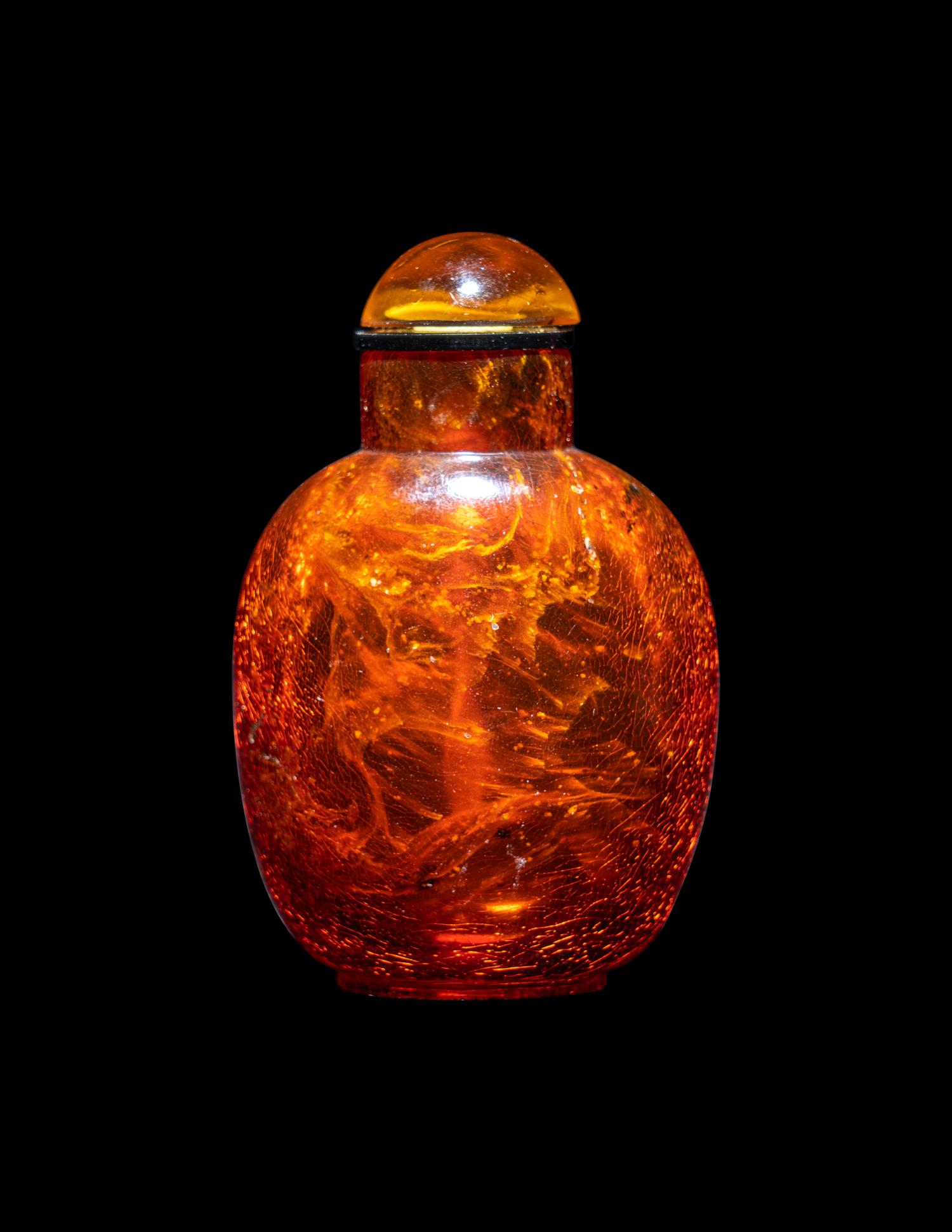 A Chinese Amber Snuff Bottle