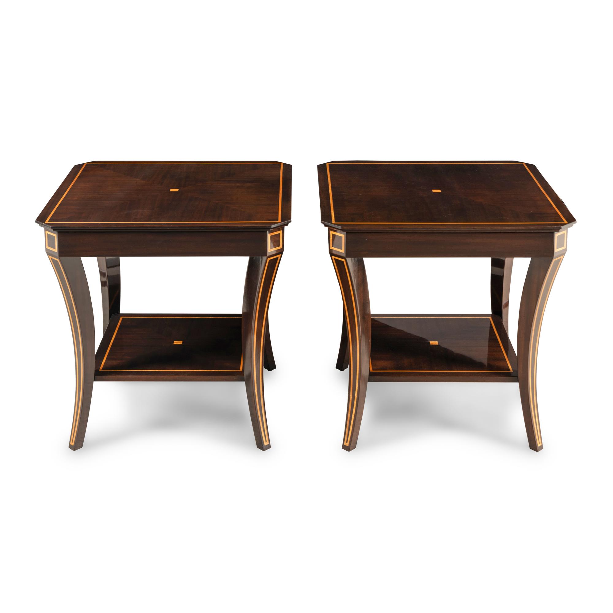 A Pair of Contemporary Mahogany Side Tables